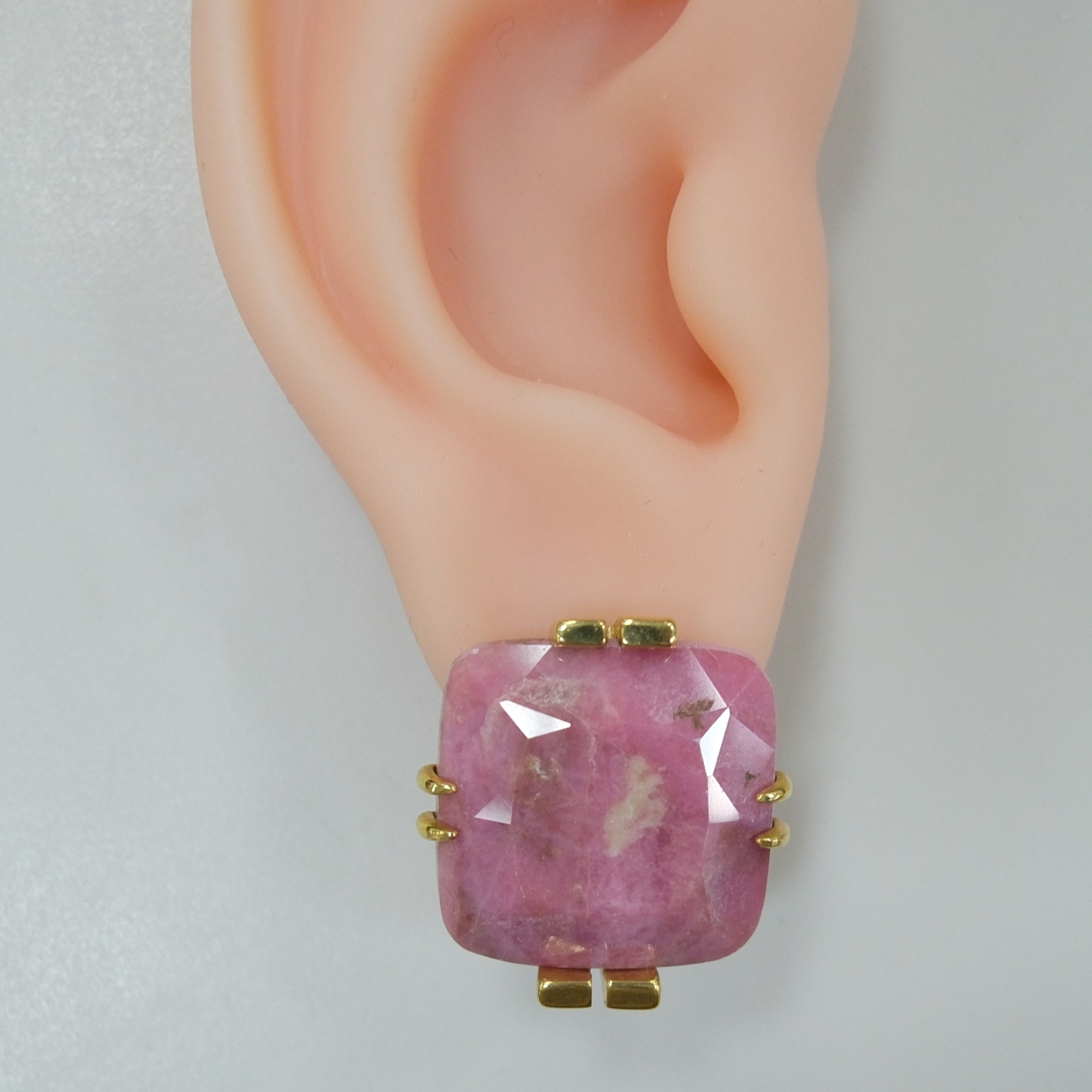 Серебряные серьги с родонитами